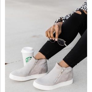 Grey Wedge Sneakers - Size 9 - NWOT